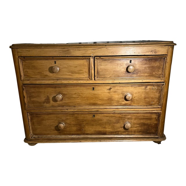Mid 19th Century Antique English Pine Chest For Sale