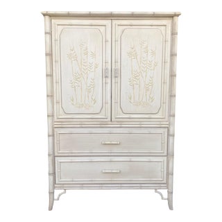 Vintage Faux Bamboo Armoire Dresser by Dixie Aloha Collection For Sale
