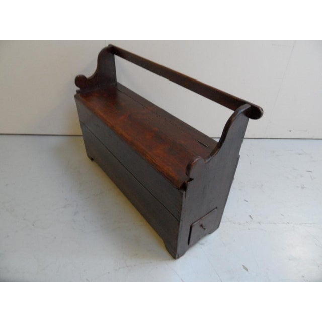 Brown Antique Bench with Drawers For Sale - Image 8 of 11