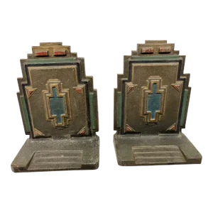 1930s Bradley and Hubbard Art Deco Irish Celtic Cross Bookends- a Pair