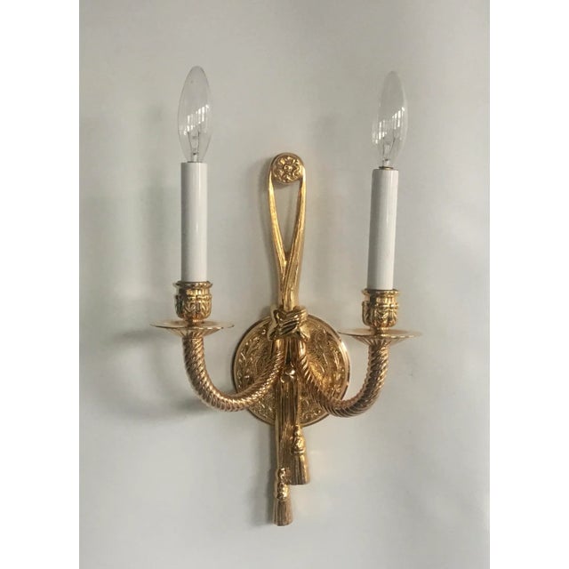 1980s 1980s Gold 2 Light Wall Sconce French Style For Sale - Image 5 of 5