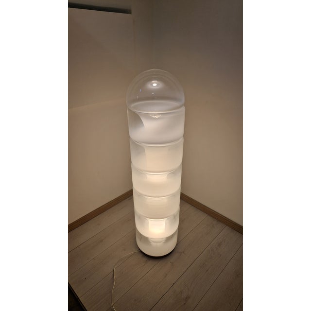 LT316 Sfumata Totem Floor Lamp in Sfumate Murano Glass, Brass and Metal by Carlo Nason for AV Mazzega, 1980s, in Very Good...