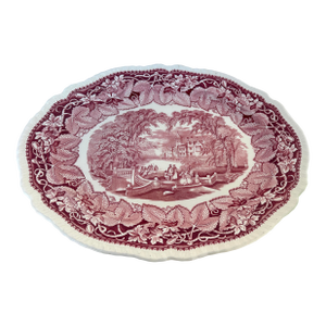 Vintage Mason's Ironstone Vista Pink Toile Platter