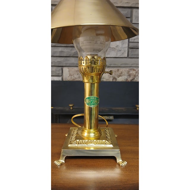 Vintage Brass Paris Orient Express Istanbul Table Lamp Step back in time with this exquisite Vintage Brass Table Lamp,...