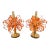 Contemporary Pair of Brass Sputnik Rings Murano Glass Lamps , Italy For Sale