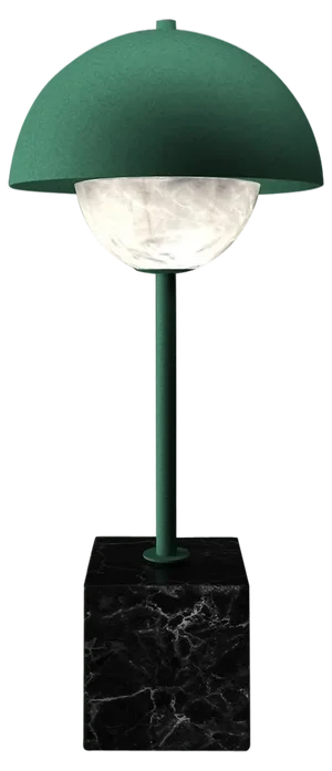 Apollo Table Lamp in Green Metal by Alabastro Italiano