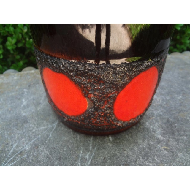 1960s 1960s West German Glazed Pottery Vase With Geometric Design For Sale - Image 5 of 9