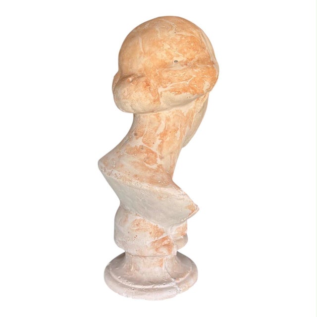 Classic Plaster Female Bust, 1960s For Sale - Image 4 of 7