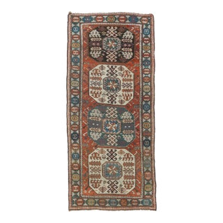 Antique Kazak Rug 4' X 9'5'' For Sale