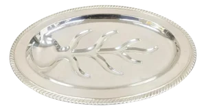 Vintage Victorian Style Silver Plated Meat Cutlery Oval Silver Platter Tray