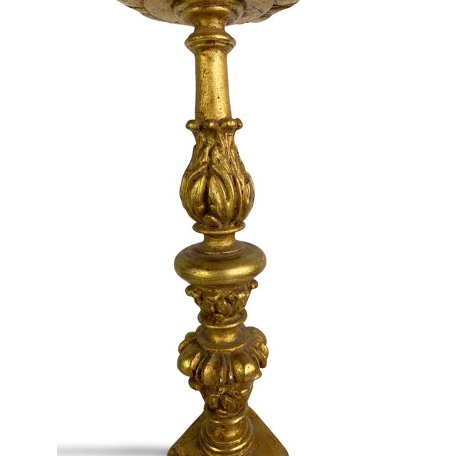 Gold 18th Century Louis XVI Wooden Altar Candlestick For Sale - Image 8 of 12