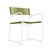 Brown Jordan Walter Lamb Aluminum Arm Chair in Chalk with Pistachio Strapping For Sale