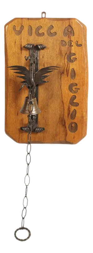 Tyrolean Manual Entrance Bell in Wrought Iron, 1950s