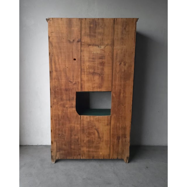 19th Century Antique European Pine Wardrobe Cabinet For Sale - Image 10 of 12