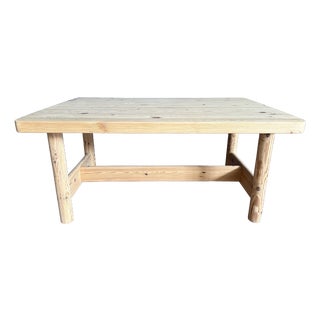 Pine Dining Table with Thick Top and Rounded Legs by Knud Friis & Elmar Moltke Nielsen for Friis & Moltke, 1960s For Sale