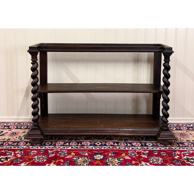 Antique French Louis XIII Style Bookcase Display Cabinet Barley Twist Oak c.1880 For Sale - Image 15 of 18