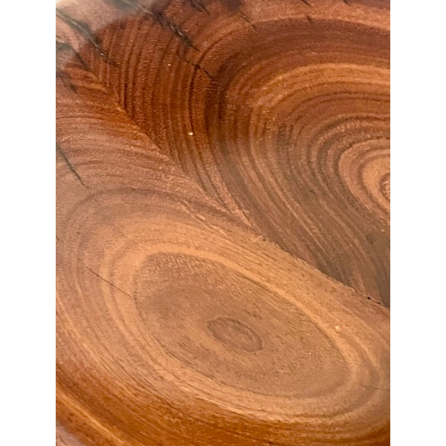 Vintage African Folk Art Heavy Wood Bowl For Sale - Image 10 of 10