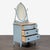 Traditional Antique Painted Oak Bow-Front Dresser With Oval Mirror & Skeleton Key For Sale - Image 3 of 10