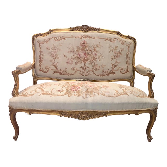 1800’s French Loveseat Settee Sofa Loui XV For Sale