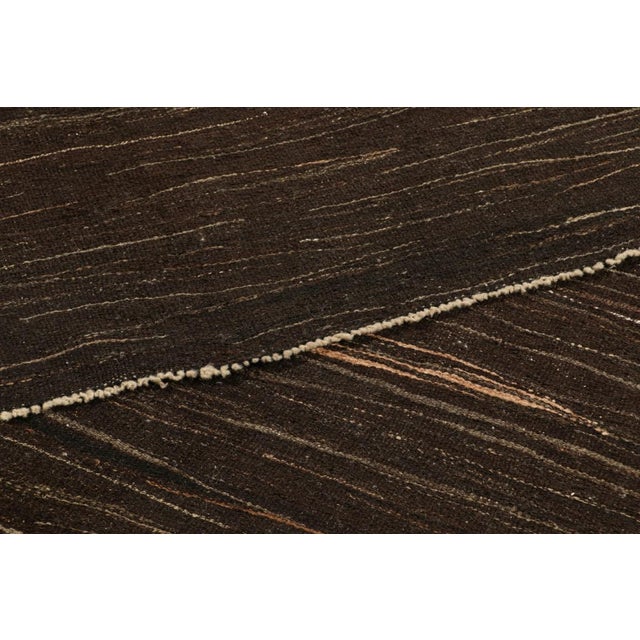 Textile Oversized Vintage Kilim in Chocolate Brown Tones and Muted Stripes | Rug & Kilim For Sale - Image 7 of 7
