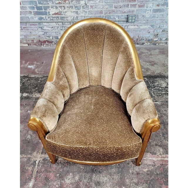 Art Deco Style Giltwood Madeleine Armchairs - a Pair For Sale In Los Angeles - Image 6 of 13