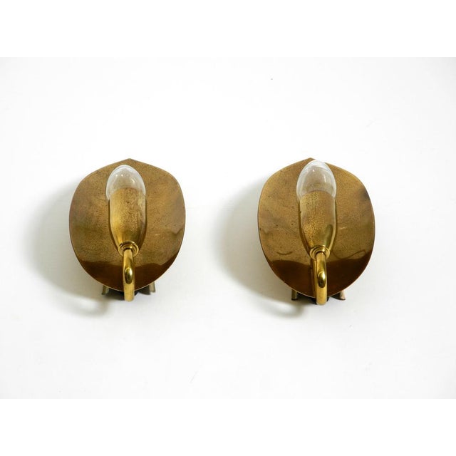 1950s Mid-Century Modern Cone Brass Wall Lamps, 1950s, Set of 2 For Sale - Image 5 of 15