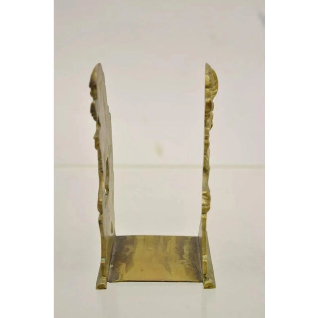 Vintage Chinese Foo Dog Solid Brass Figural Bookend For Sale In Philadelphia - Image 6 of 11