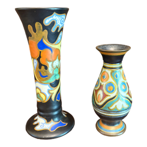Mid-Century Dutch Gouda Pottery Vases by Koninklijke Goedewaagen – Pair