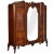 Baroque Venetian Hand-Carved Walnut & Burl Walnut Wardrobe with Mirror, 1910s For Sale - Image 5 of 5
