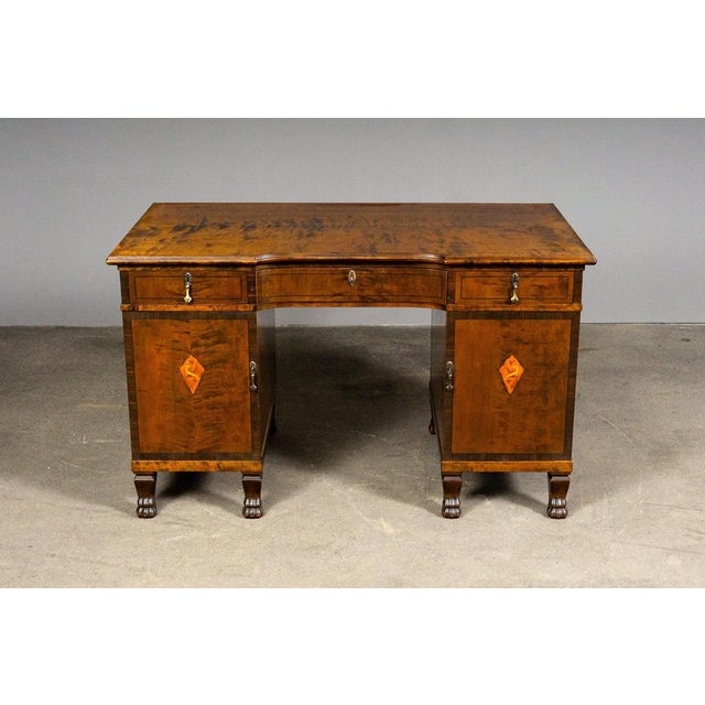 Wood Art Nouveau Desk in Birch For Sale - Image 7 of 16
