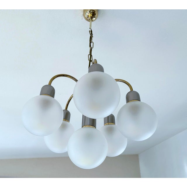 Mid-Century Modern Vintage Pendant Light in Glass from Honsel, 1970s For Sale - Image 3 of 18