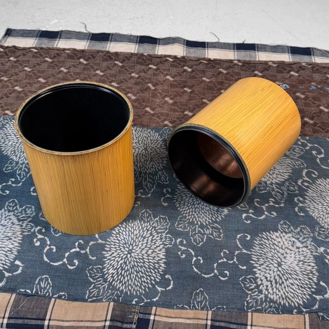 Black Vintage Bamboo Style Ikebana Vase, Tokyo, 1970s For Sale - Image 8 of 10