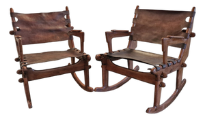 Rocking Chairs attributed to Angel I. Pazmiño for Muebles De Estilo, 1960s, Set of 2