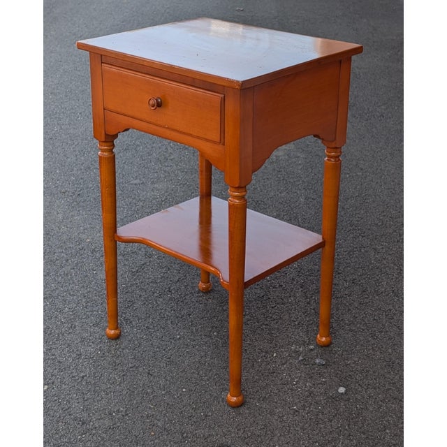 Wood Mid-Century Whitney Furniture Maple Single Drawer Side Table For Sale - Image 7 of 9