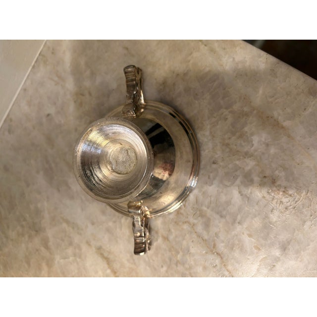 Antique European Silver Plated Pedestal Bowl With Cast Dragon Handles For Sale - Image 4 of 6