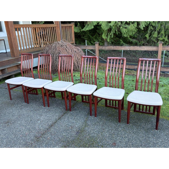 Brown 1960s Mid Century Modern Danish Rosewood Bentwood Dining Chairs For Sale - Image 8 of 9