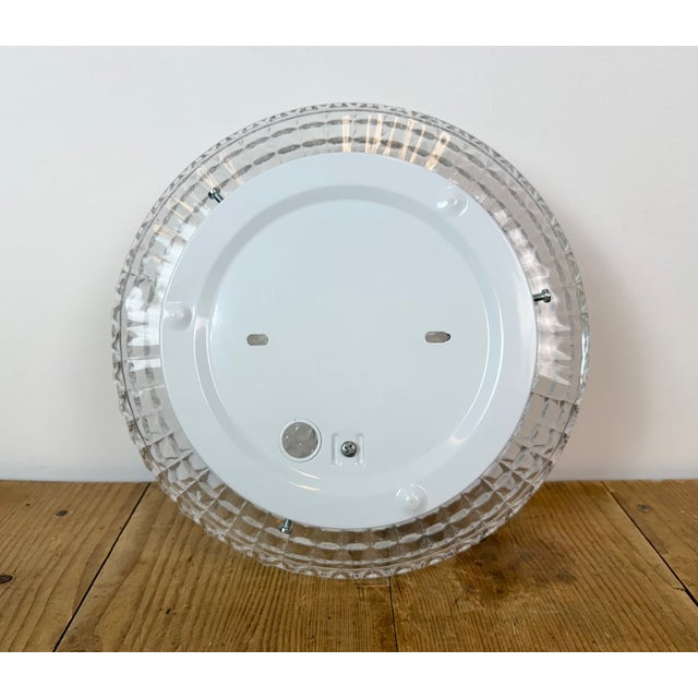 White Vintage Glass Wall Light, 1970s For Sale - Image 8 of 17