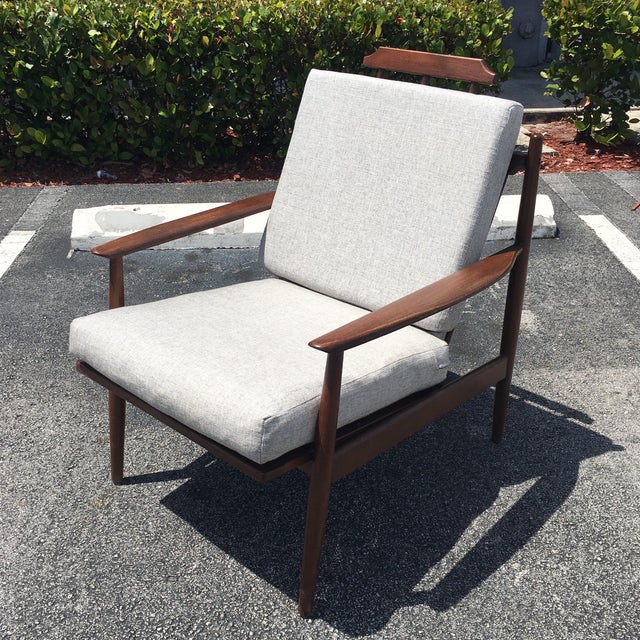 1960s Scandinavian Solid Wood King Arm Chair Chairish