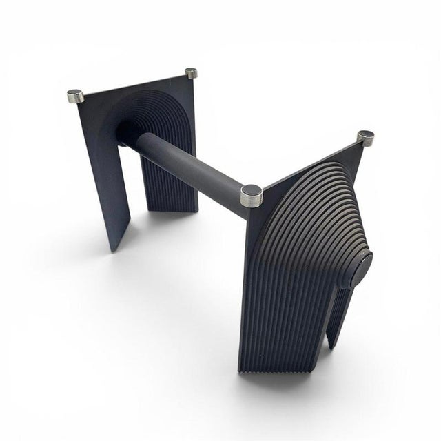 Postmodern Black Cast Iron Dining Table with Glass Top, 1980s For Sale - Image 4 of 15