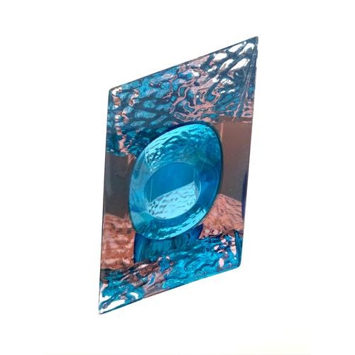 Murano Glass Sculptural Vase in Light Blue and Purple from Alessandro Mandruzzato, 1960s For Sale - Image 10 of 12