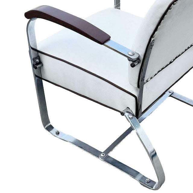 Textile 1930s Streamline Art Deco Chrome Tubular Speed Lounge Club Chair, Lloyd Manufacturing Attributed For Sale - Image 7 of 7