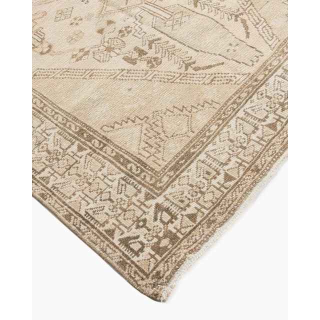 1940s Vintage Beige Area Rug 4' X 6'7 For Sale - Image 11 of 12