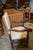 1920s Antique Carved Wood Arm / Throne Chair Straw / Hair Stuffed W/ Metal Rivets For Sale - Image 5 of 17