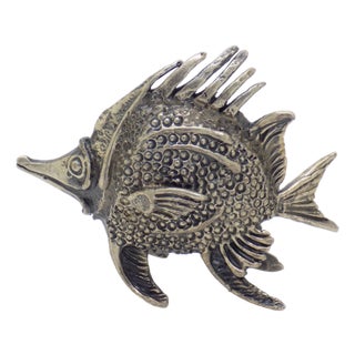 Vintage Italian Handmade Silver Longnose Butterfly Fish Figurine by Donati, Tuscany, 1950s For Sale