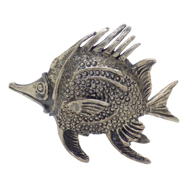 Vintage Italian Handmade Silver Longnose Butterfly Fish Figurine by Donati, Tuscany, 1950s For Sale