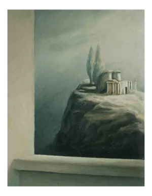 Maurizio Ligas, Metaphysical Landscape, Original Painting, 1984