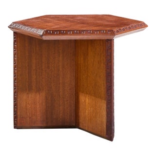 Frank Lloyd Wright for Henredon Mid Century Mahogany Taliesin Side End Table For Sale