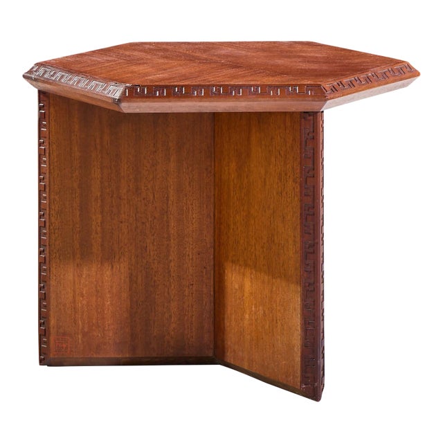 Frank Lloyd Wright for Henredon Mid Century Mahogany Taliesin Side End Table For Sale