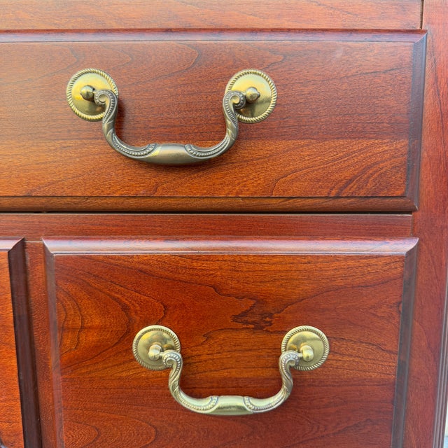 Vintage Pennsylvania House Chippendale Solid Cherry Ball & Claw 4 Drawer Lowboy or Sideboard For Sale - Image 9 of 18