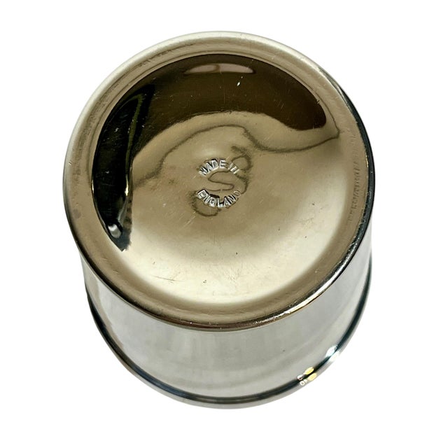 Vintage Art Deco English Silver Plate Tumbler Cups With Gilded Interiors - a Pair For Sale - Image 6 of 14